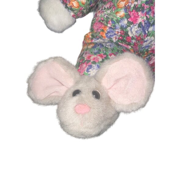 Vintage Plush Creations Inc. 1992 Cat Doll In Floral pajamas With Mouse Slippers - Picture 2 of 6